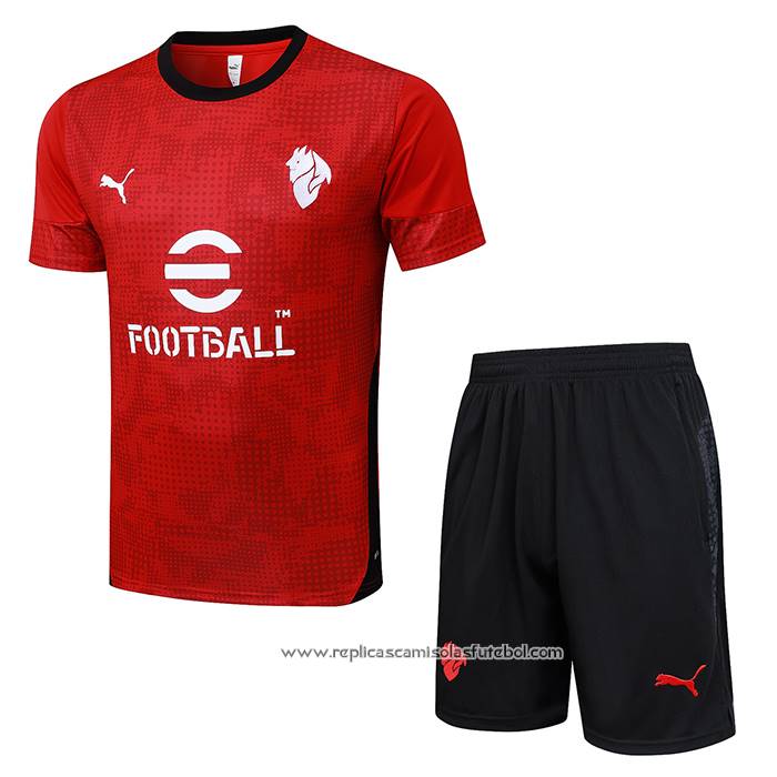 Fato de Treino AC Milao 2025-2026 Manga Curta Vermelho - Calcas Curta